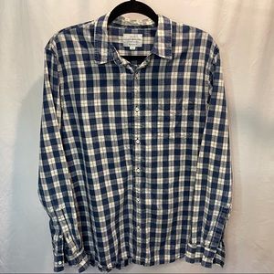 Lucky brand Classic fit true indigo plaid button up shirt